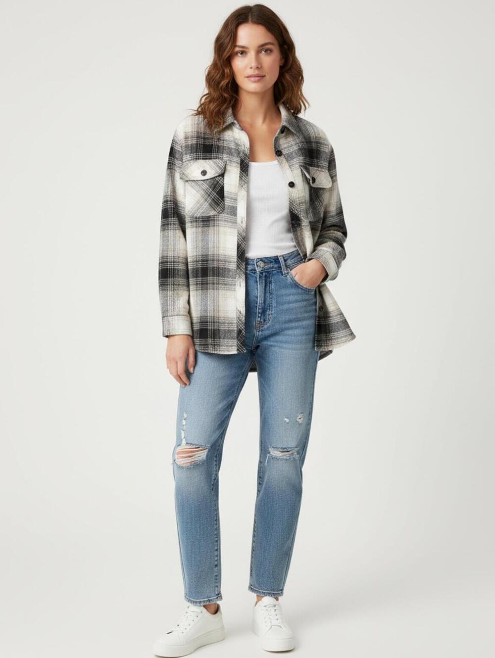 BB Dakota‎ Steve Madden Plaid Button-Up Shirt Shacket SZ Small